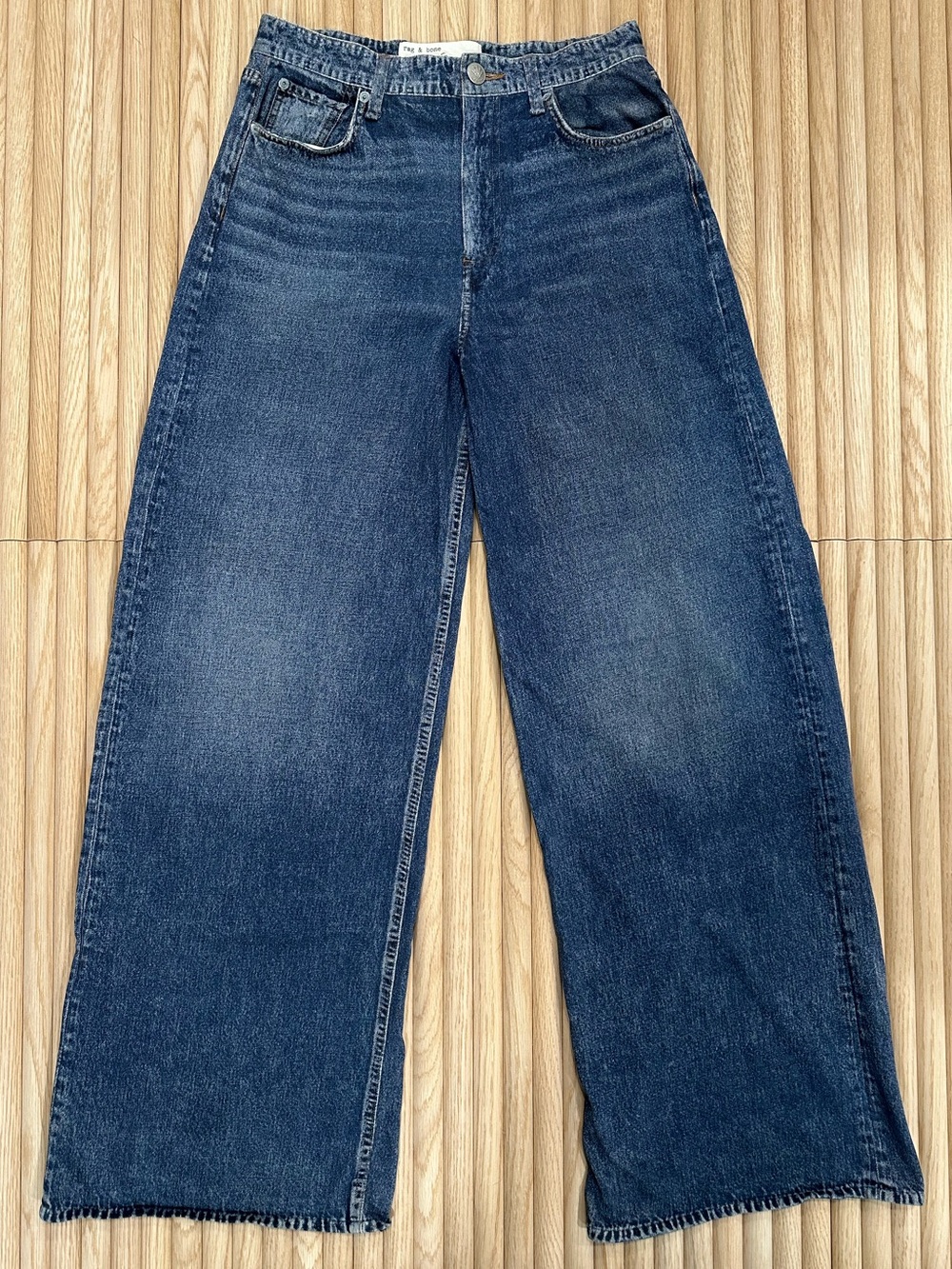 Rag & Bone Miramar Denim Sofie High Rise Wide Leg Sweatpant Jeans Venice Size 28